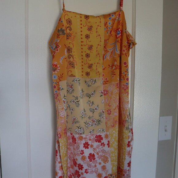 Patchwork Floral Slip Dress - Picture 1 of 8